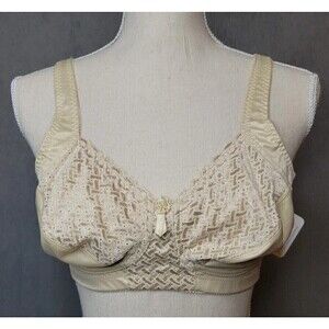 Jodee 401 Serena Surgical 34D Mastectomy No Wire Beige Full Coverage Bra, NWT!